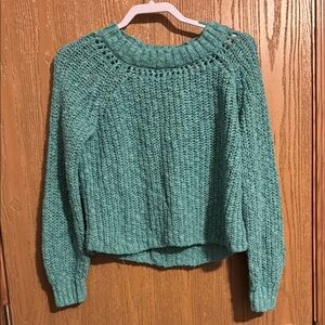 Aeropostale Teal Crew Neck Sweater with Chunky Knit